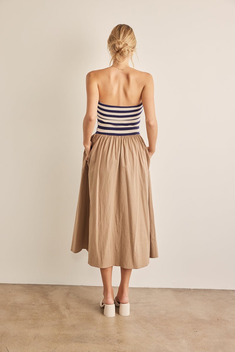 Ocean Breezes Contrast Midi Dress