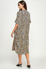 Good Times Leopard Print Shirt Dress