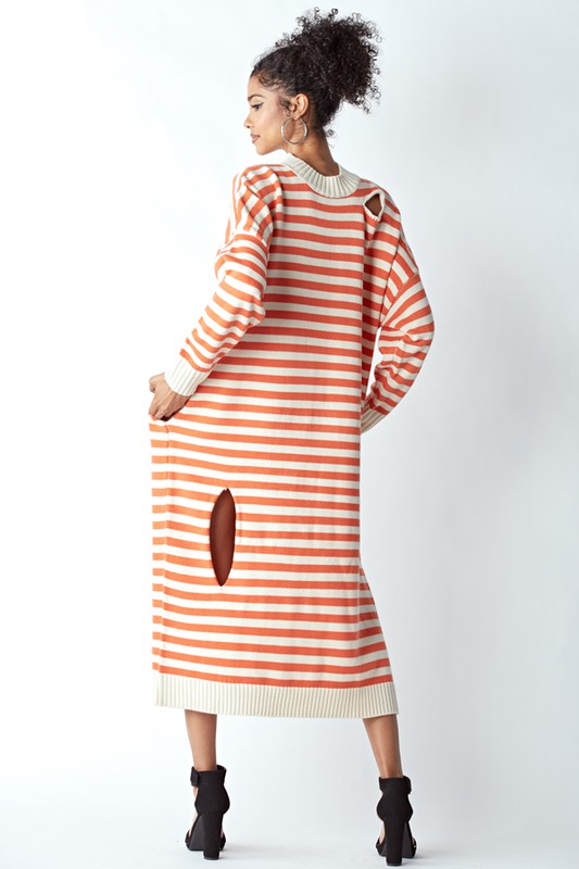 Wicked Game Striped Oversized Sweater Dress