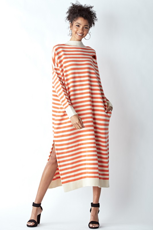 Wicked Game Striped Oversized Sweater Dress