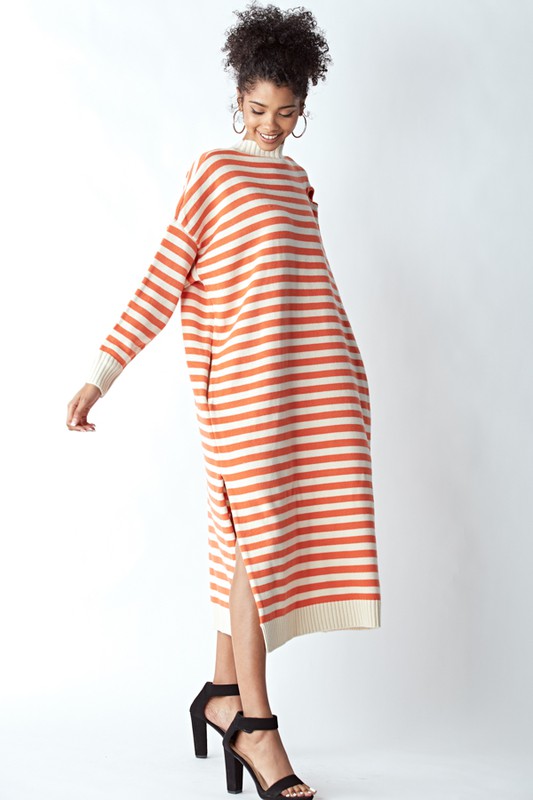 Wicked Game Striped Oversized Sweater Dress