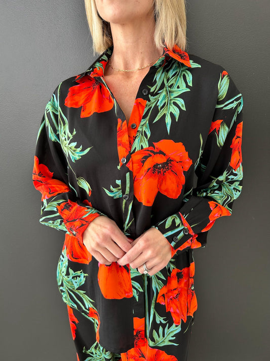 Bold Move Floral Button Up Top