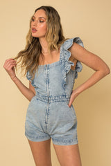 Rosa Ruffle Denim Romper