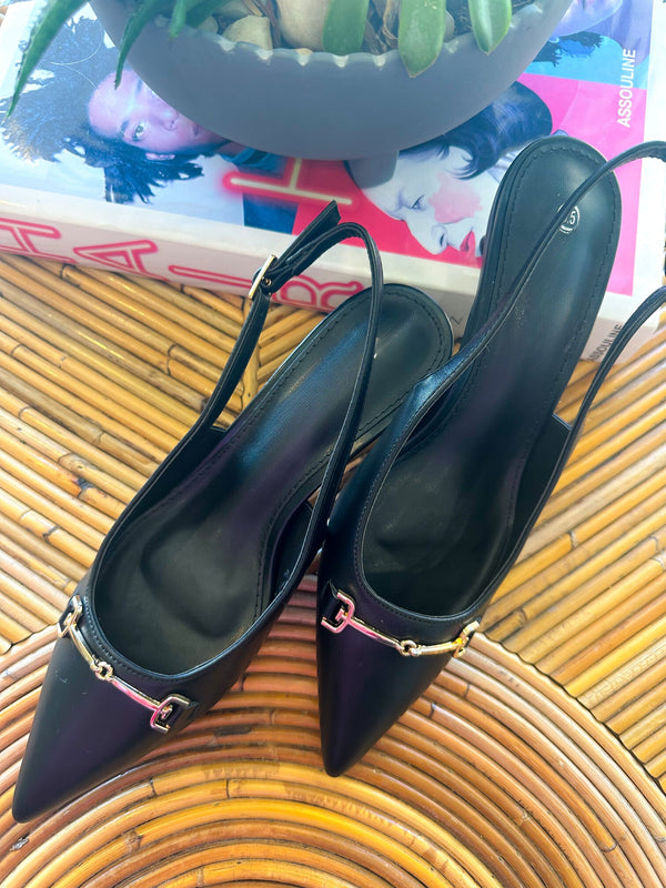 Dale Black Slingback Heel