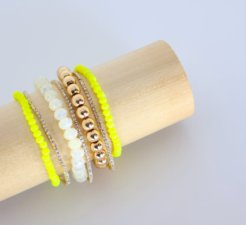 Electric Beaded Stack Bracelet