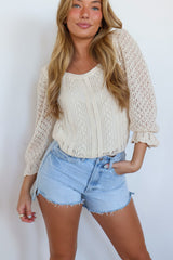 Sophia Crochet Knit Top