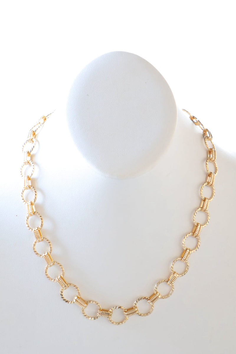 Brianna Gold Circle Chain Necklace