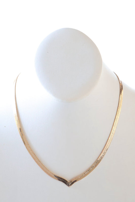 Cassie Flat Gold Chain Necklace