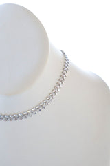 Mazzy Silver Leaf Choker Necklace