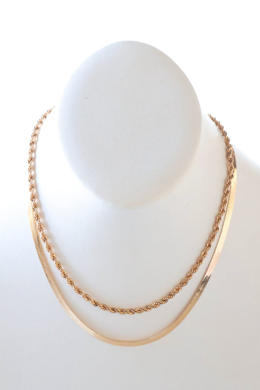 Riley Double Gold Chain Necklace