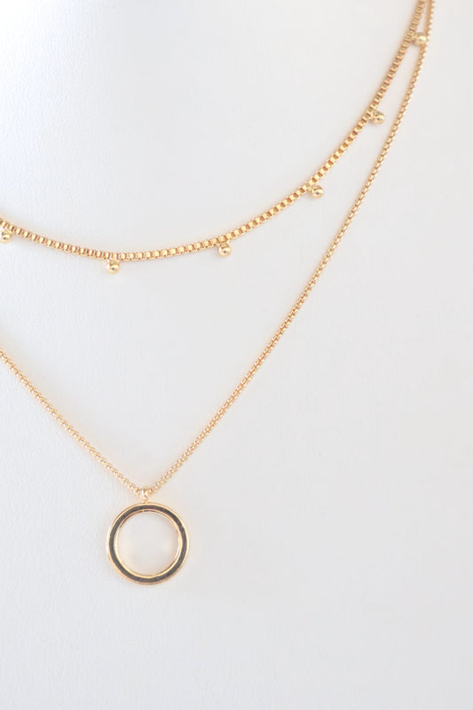 Mariah Layered Gold Circle Necklace