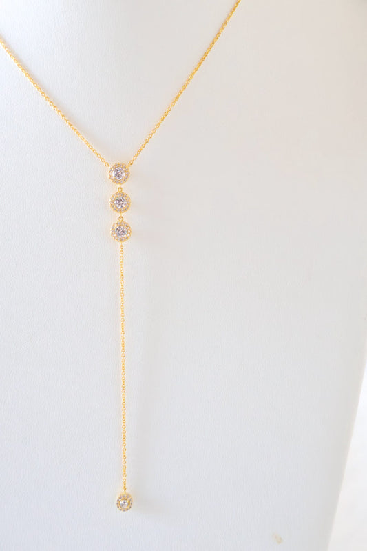 Roma Rhinestone/Gold Necklace