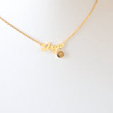 Gold Cursive Zodiac Necklace