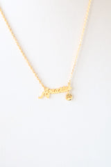 Gold Cursive Zodiac Necklace