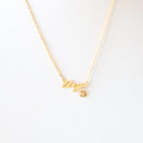 Gold Cursive Zodiac Necklace