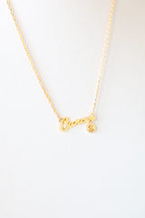 Gold Cursive Zodiac Necklace