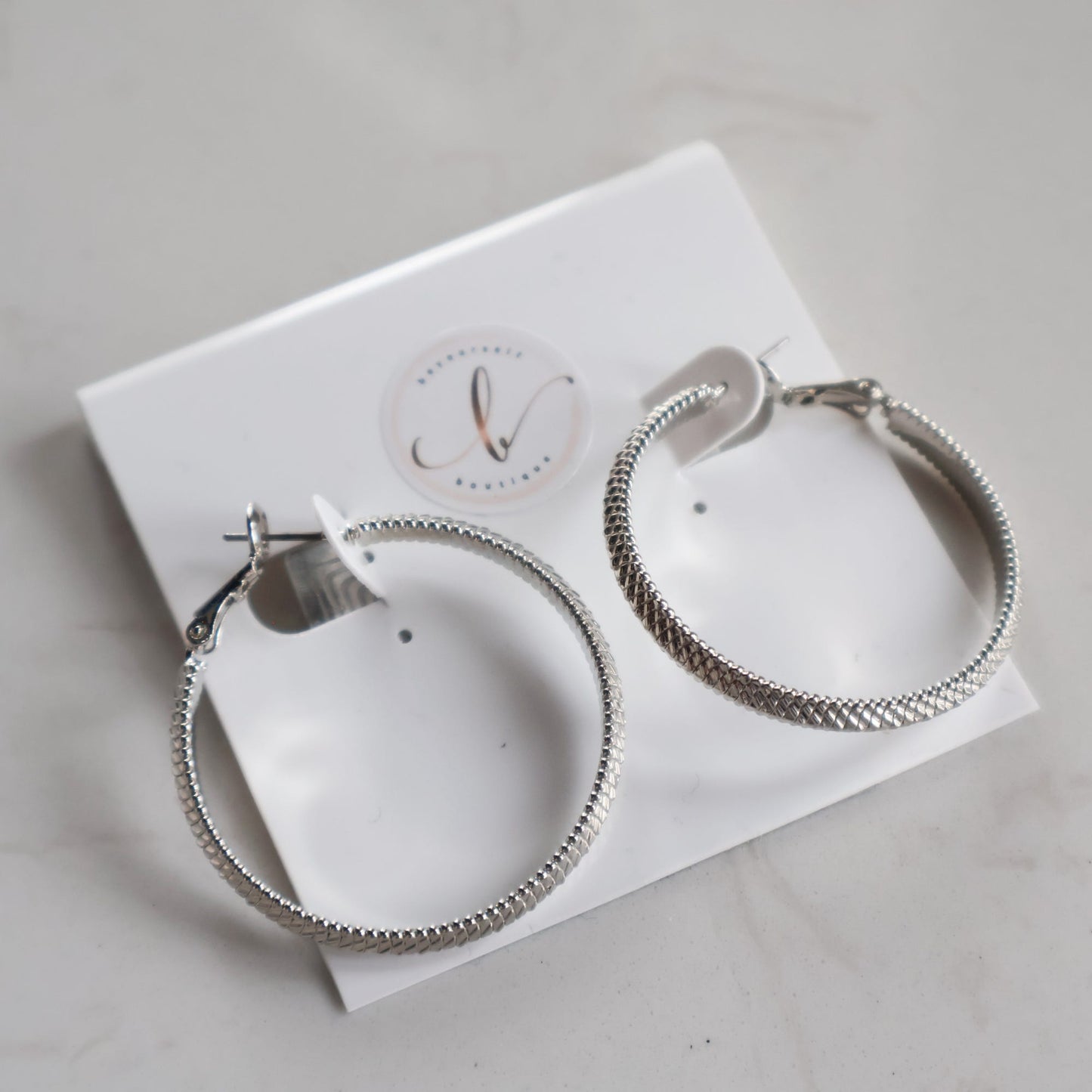 Hamlet Silver Textured Hoop Earring