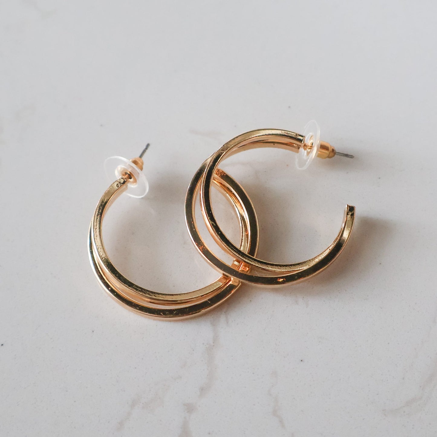 Carmine Double Hoop Earring