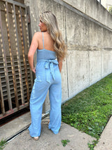 Turn Around Denim Jumpsuit