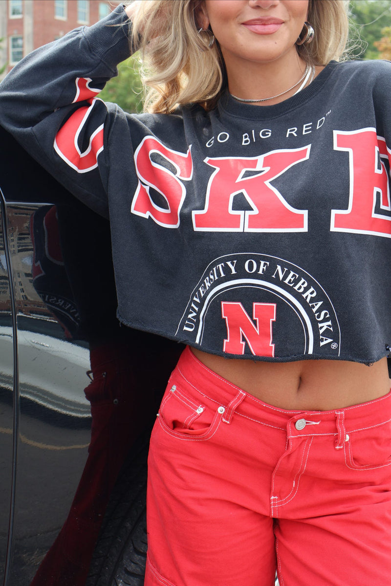 Huskers Split Crop Sweatshirt