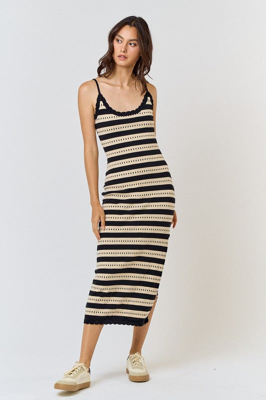 On The Horizon Striped Midi Dress