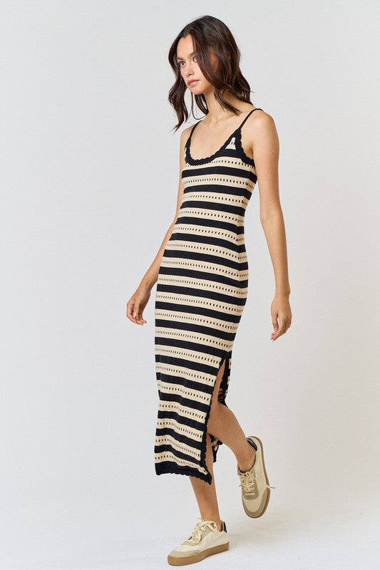 On The Horizon Striped Midi Dress