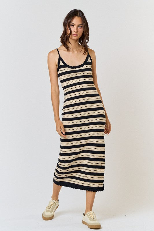 On The Horizon Striped Midi Dress