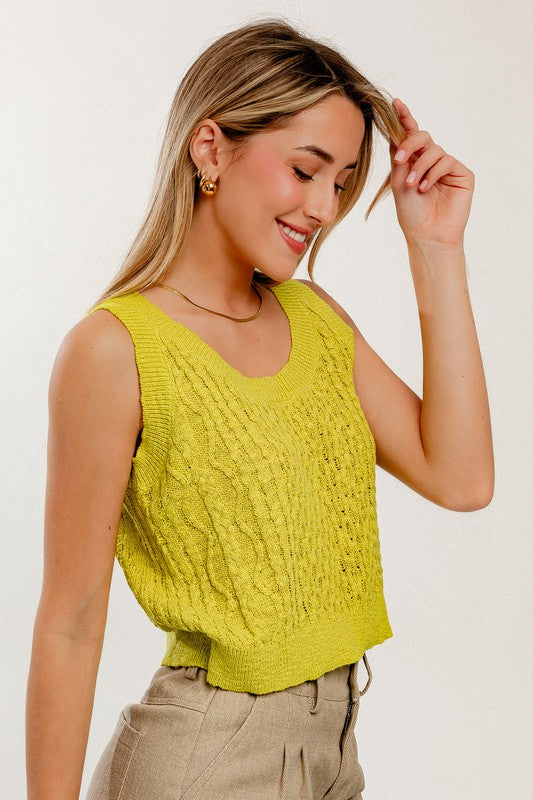 Sweet Pea Sleeveless Sweater Tank