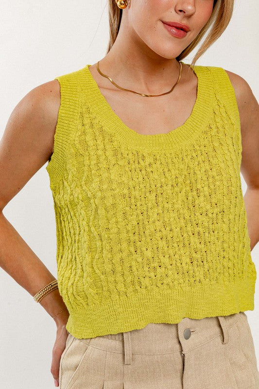 Sweet Pea Sleeveless Sweater Tank