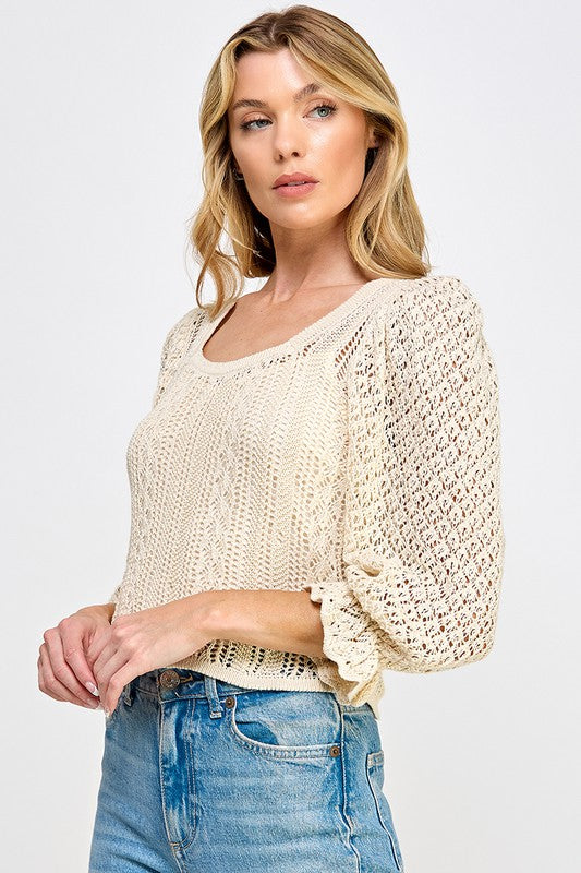 Sophia Crochet Knit Top