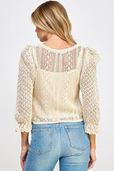 Sophia Crochet Knit Top