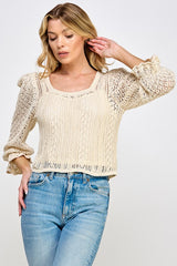 Sophia Crochet Knit Top