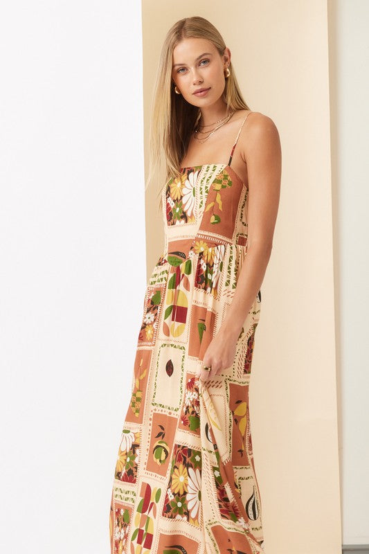 In Good Hands Printed Midi Dress