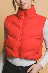 Cherry Bomb Red Puffer Vest