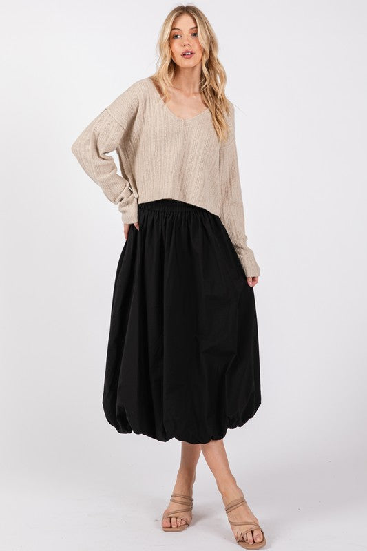 Don't Wanna Know Bubble Midi Skirt