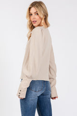 Isabella Puff Sleeve Waffle Top