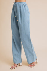 Summer Breeze Striped Chambray Pants