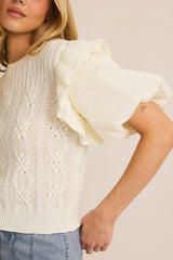 Sweet Days Ruffle Sleeve Sweater