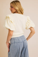 Sweet Days Ruffle Sleeve Sweater