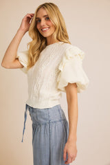 Sweet Days Ruffle Sleeve Sweater