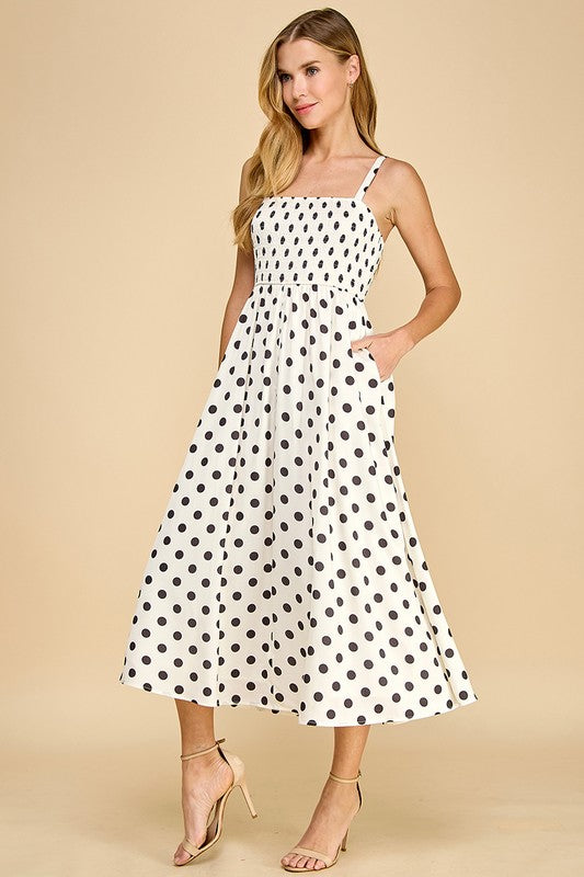 In My Dreams Polka Dot Midi Dress