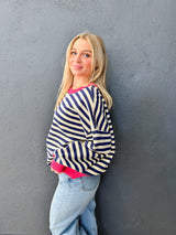 Cross Your Mind Striped Oversized Top