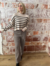 Free Falling Striped Crop Sweater