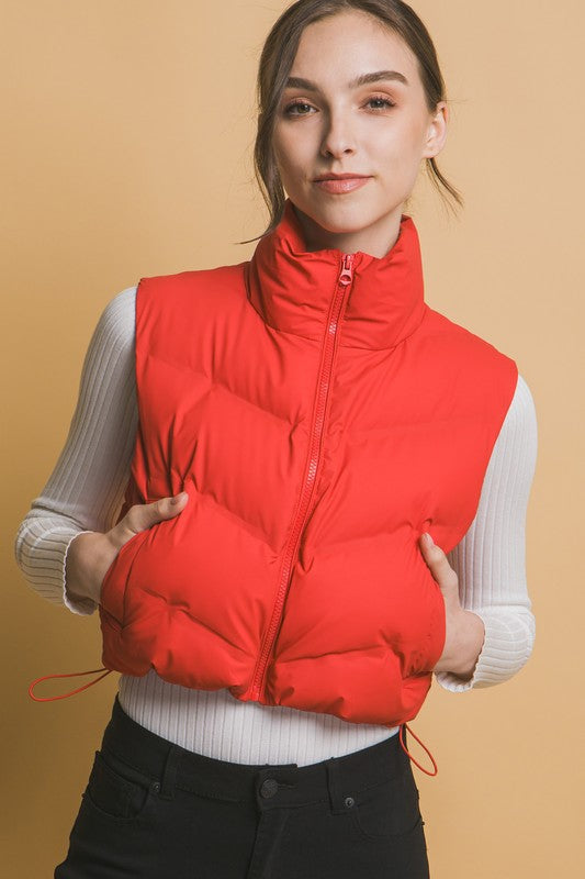 Cherry Bomb Red Puffer Vest