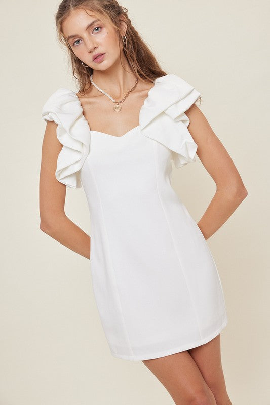 Make A Toast Puff Sleeve Mini Dress