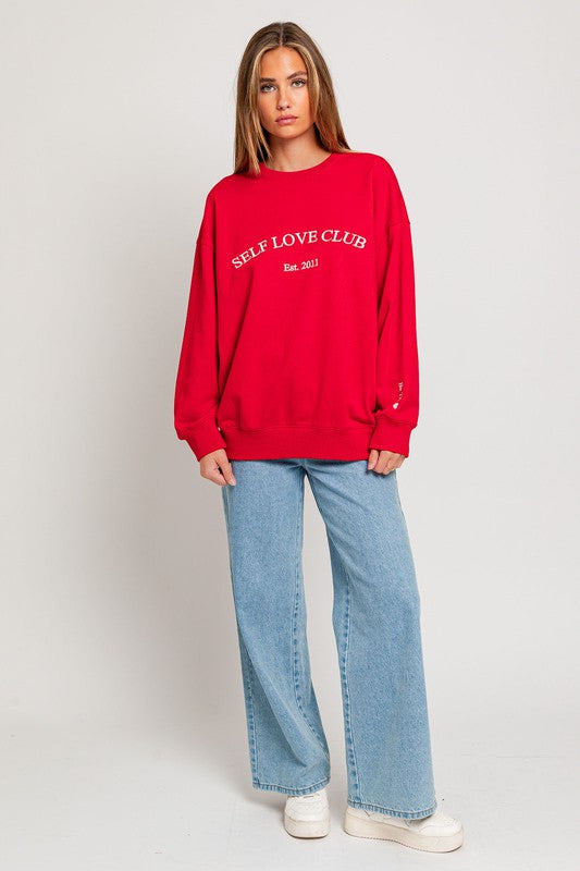 Self Love Club Embroidered Sweatshirt