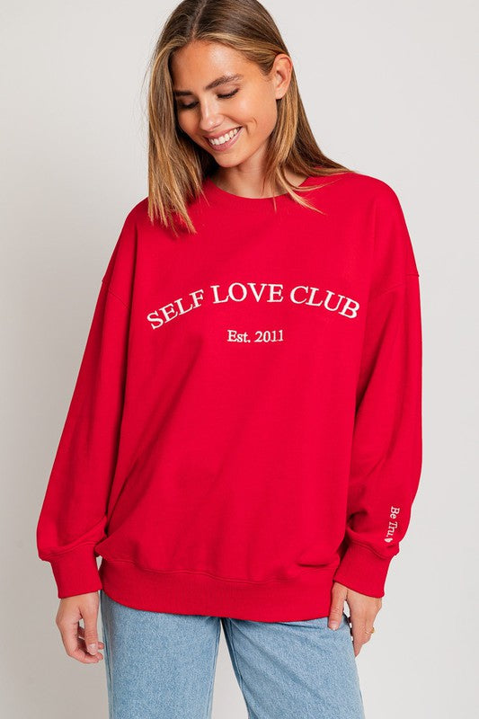 Self Love Club Embroidered Sweatshirt