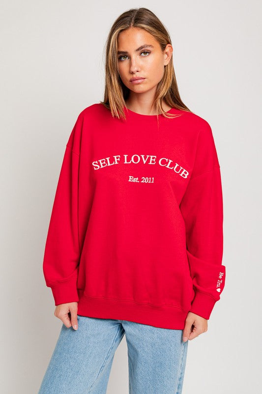 Self Love Club Embroidered Sweatshirt