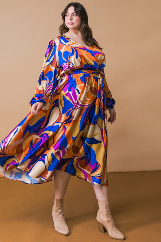 Keep Showing Up Printed Midi Dress