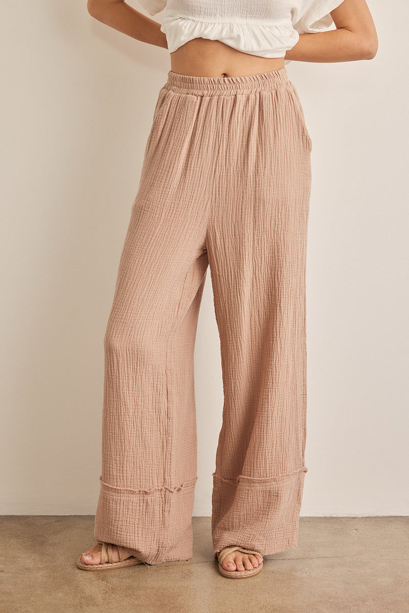 Making Waves Gauze Fringe Pants